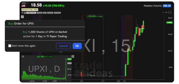 Stock Race chart showing Money Machine's Top 3 stocks competing